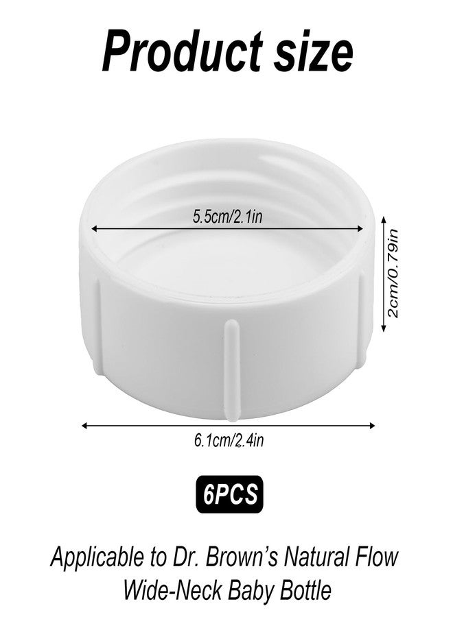 lasuroa 6pcs Baby Bottle Caps for Dr Brown, BPA-Free Baby Bottle Lids for Travel and Storage Replacement Parts Compatible with Dr. Brown’s Natural Flow Wide-Neck - Image 2